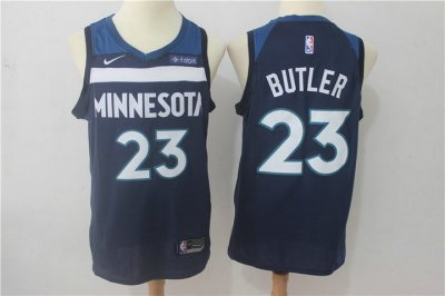 NBA 23 Jimmy Butler Wolves 2017-18 Season Maillot Marine bleu